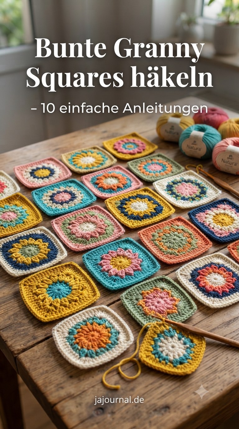 Bunte Granny Squares häkeln - 10 einfache Anleitungen