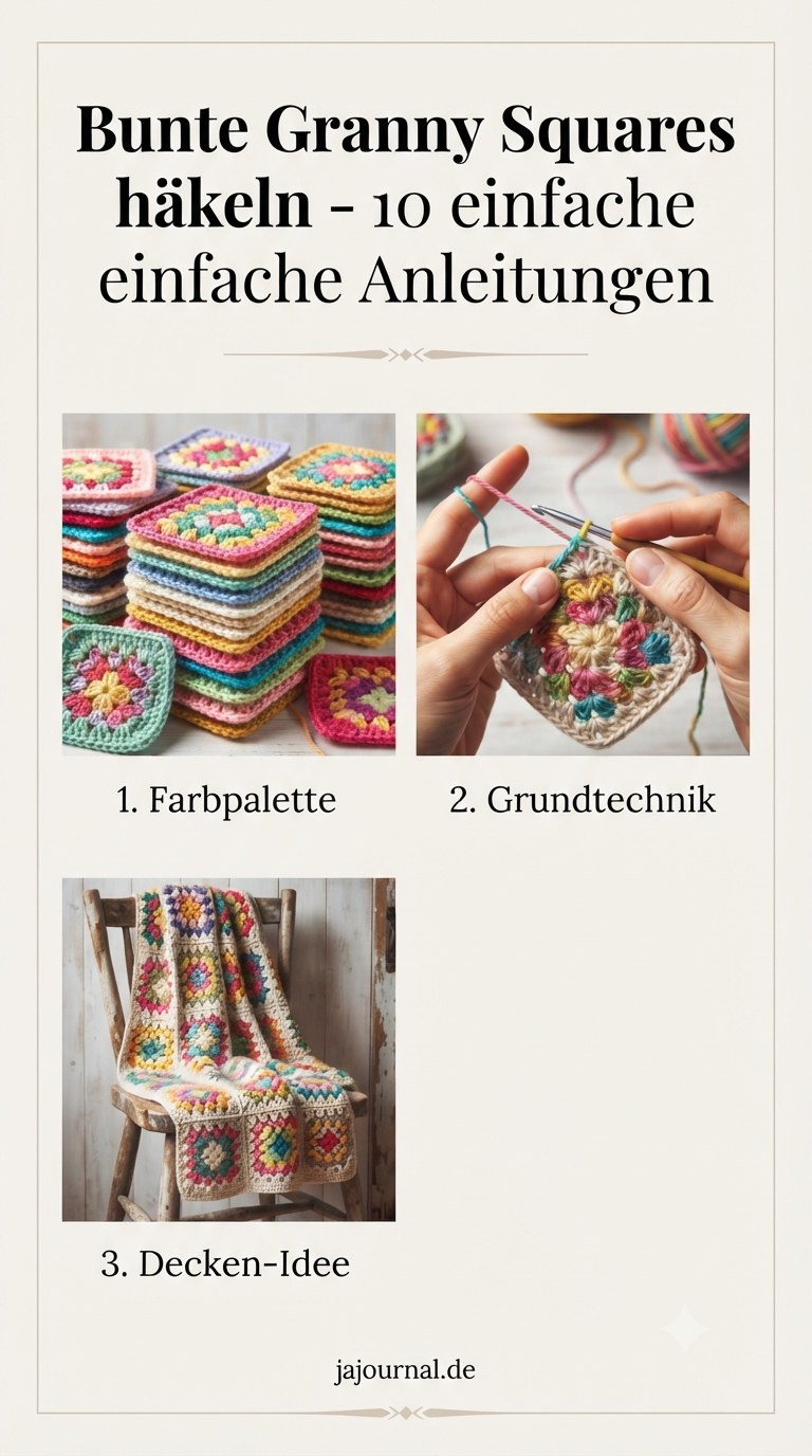 Bunte Granny Squares häkeln - 10 einfache Anleitungen