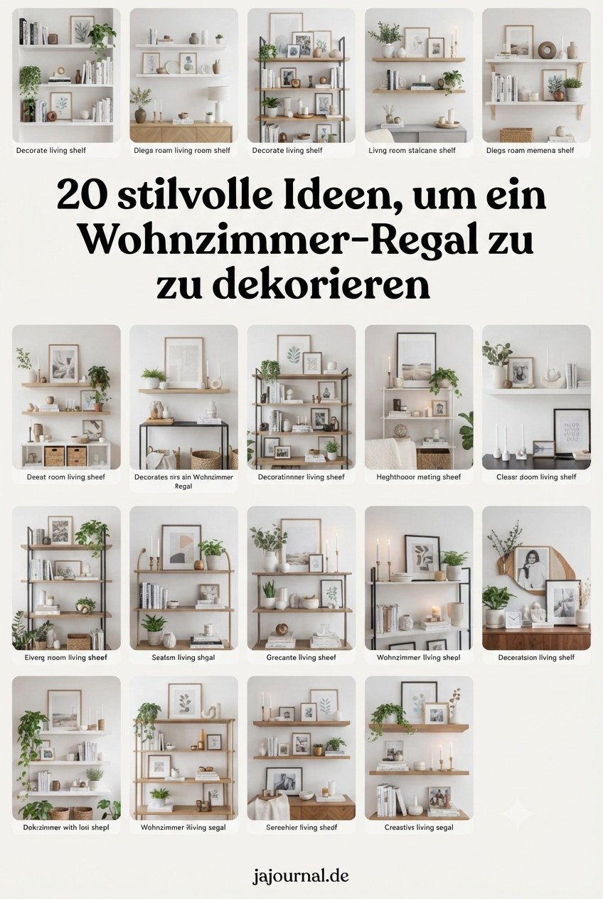 20 stilvolle Ideen, um ein Wohnzimmer‑Regal zu dekorieren