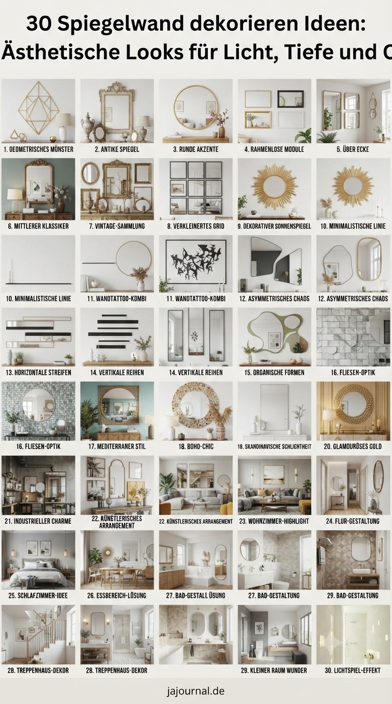 30 Spiegelwand dekorieren Ideen: Ästhetische Looks für Licht, Tiefe und Charakter