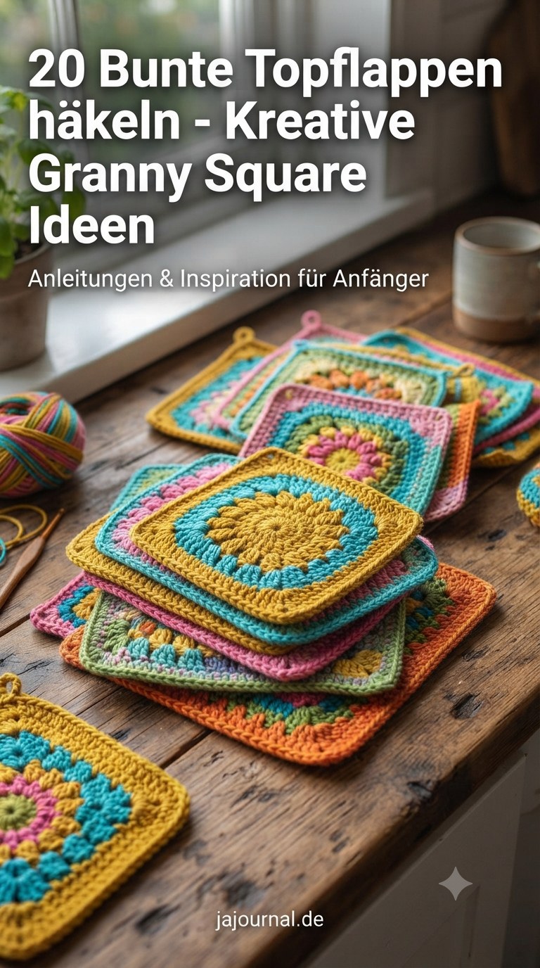 20 Bunte Topflappen häkeln - Kreative Granny Square Ideen