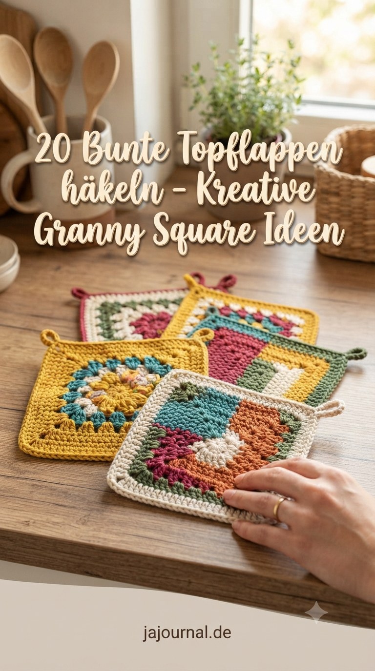 20 Bunte Topflappen häkeln - Kreative Granny Square Ideen