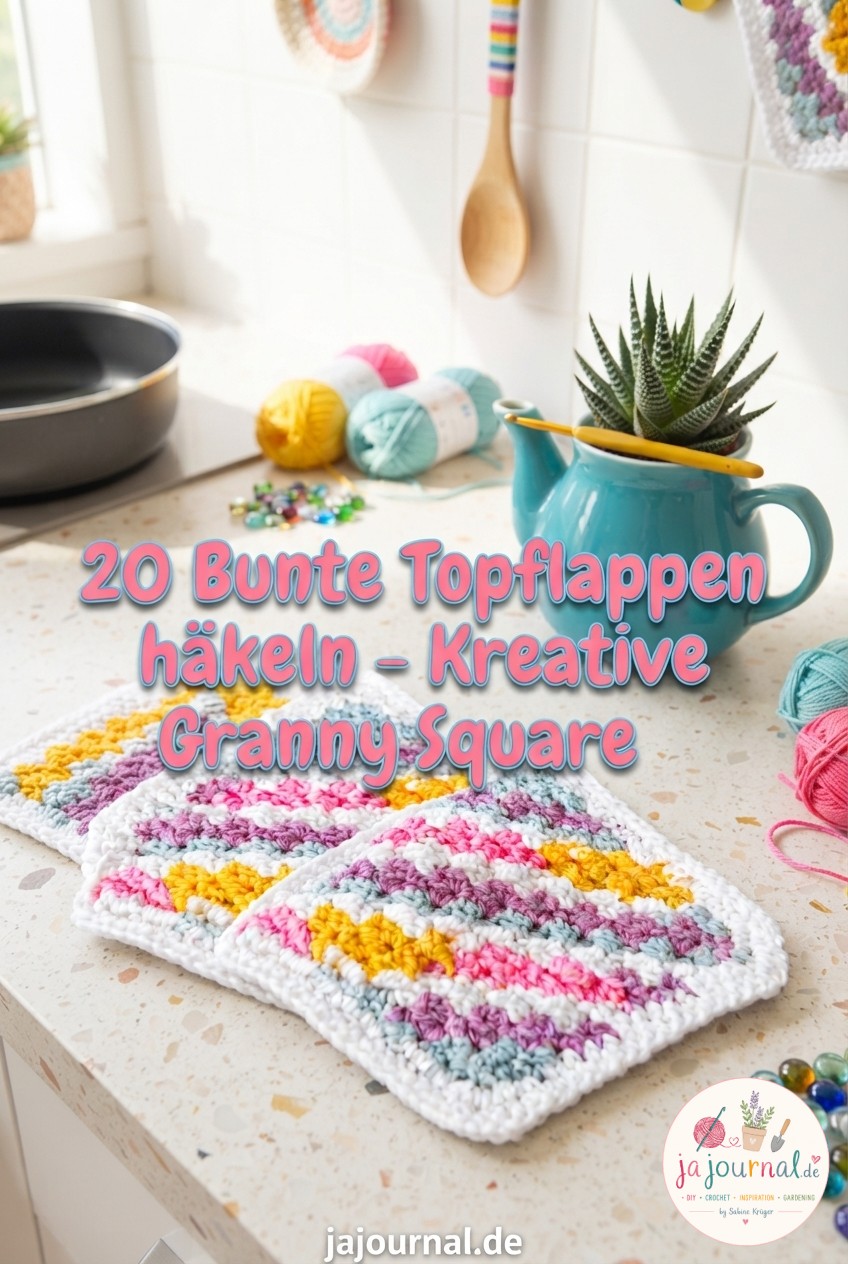 20 Bunte Topflappen häkeln - Kreative Granny Square Ideen