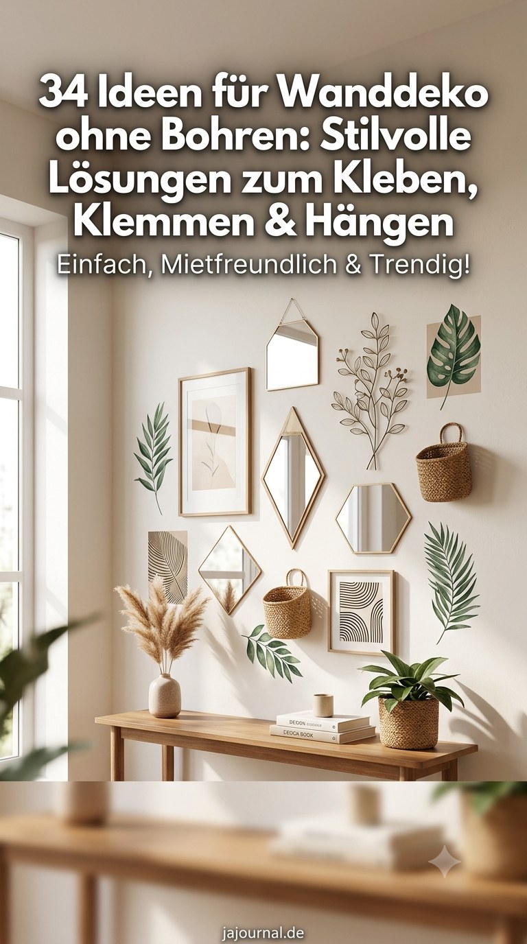 34 Ideen für Wanddeko ohne Bohren: Stilvolle Lösungen zum Kleben, Klemmen und Hängen