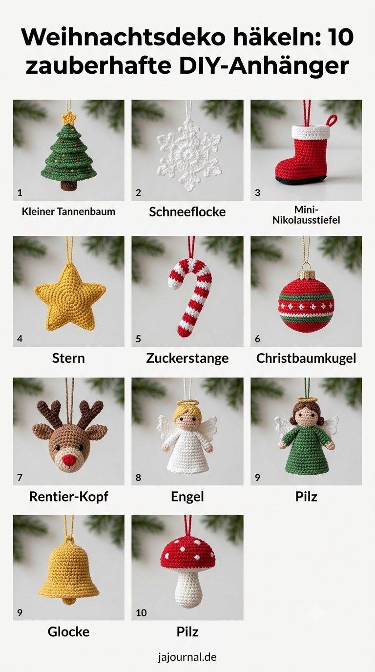 Weihnachtsdeko häkeln: 10 zauberhafte DIY-Anhänger