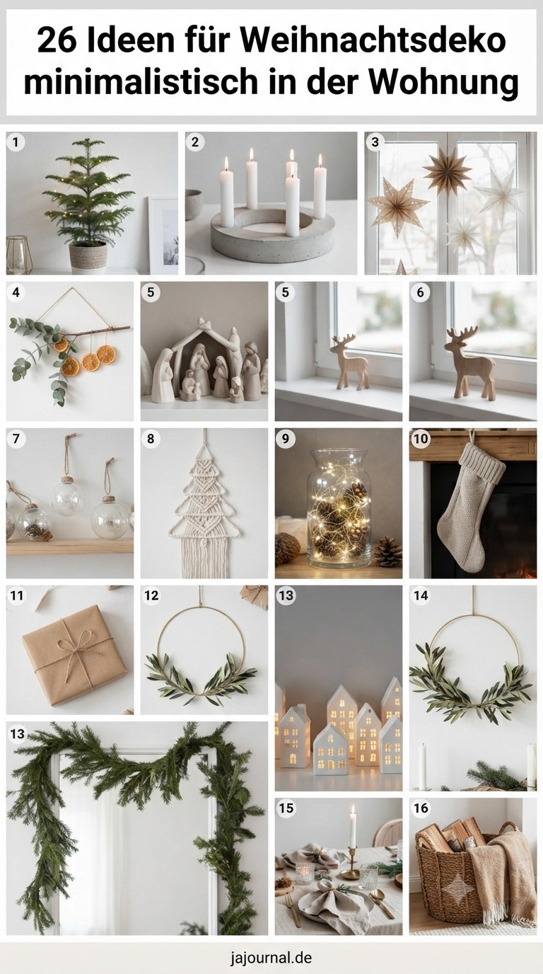26 Ideen für Weihnachtsdeko minimalistisch in der Wohnung