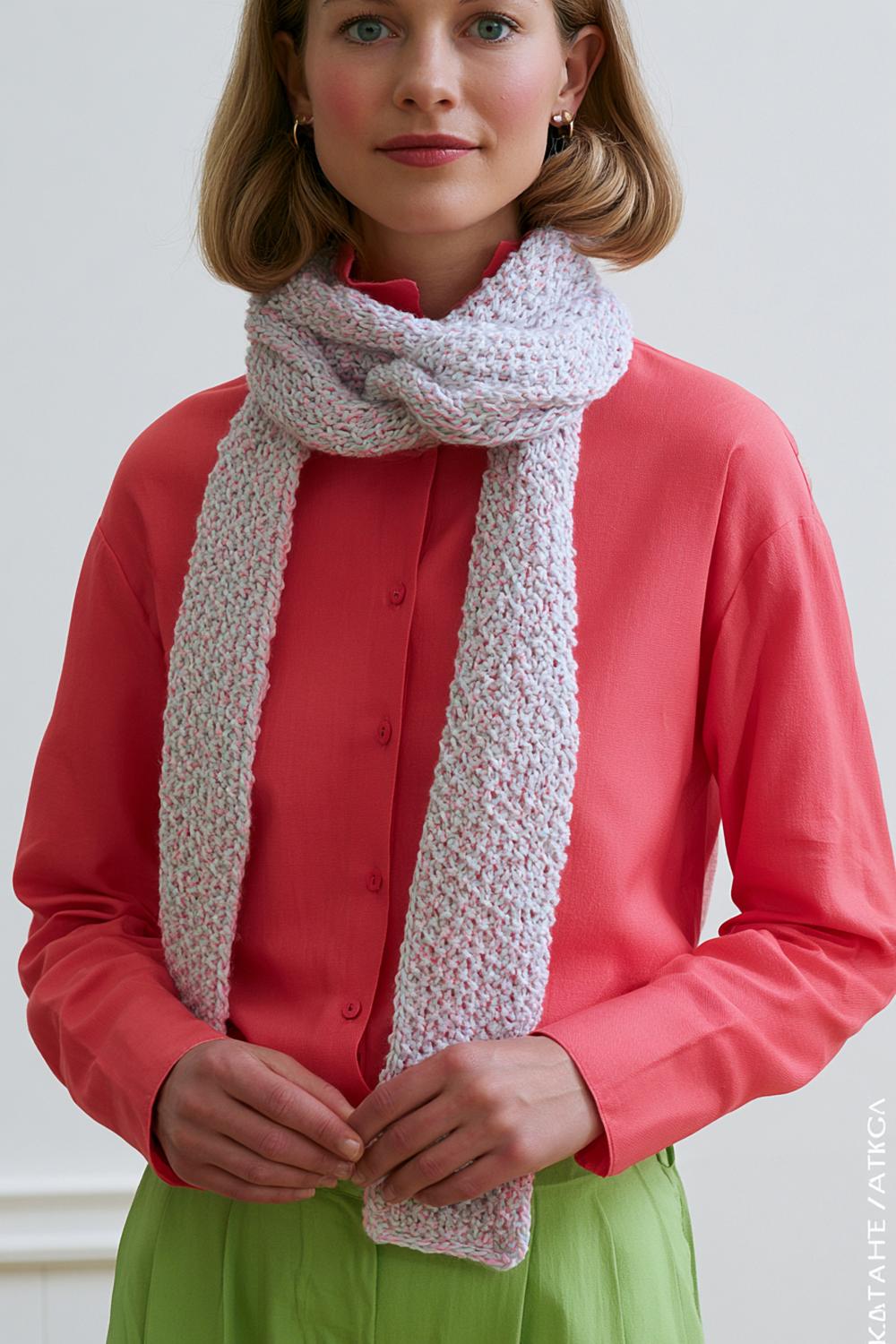 Eleganter Frühlingsloop in Rosa-Weiß