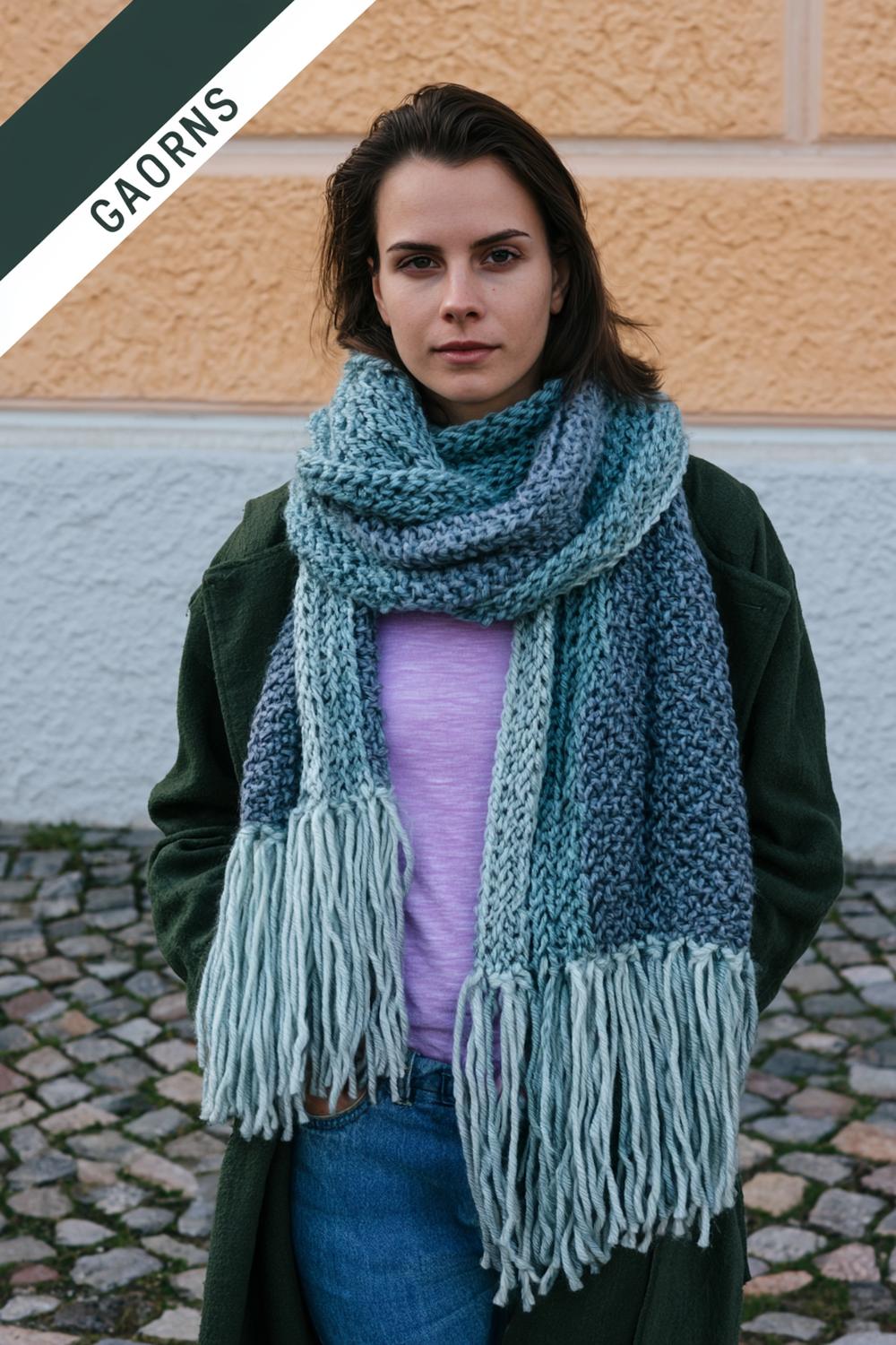 Fransen-Schal mit Struktur