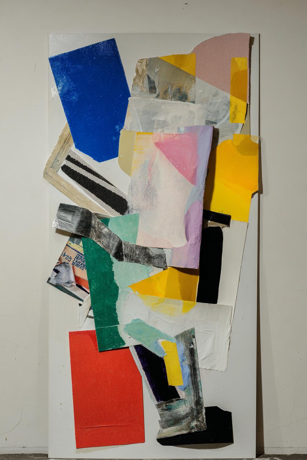 15. Spiegelwand mit asymmetrischer Collage und farbigen Kanten