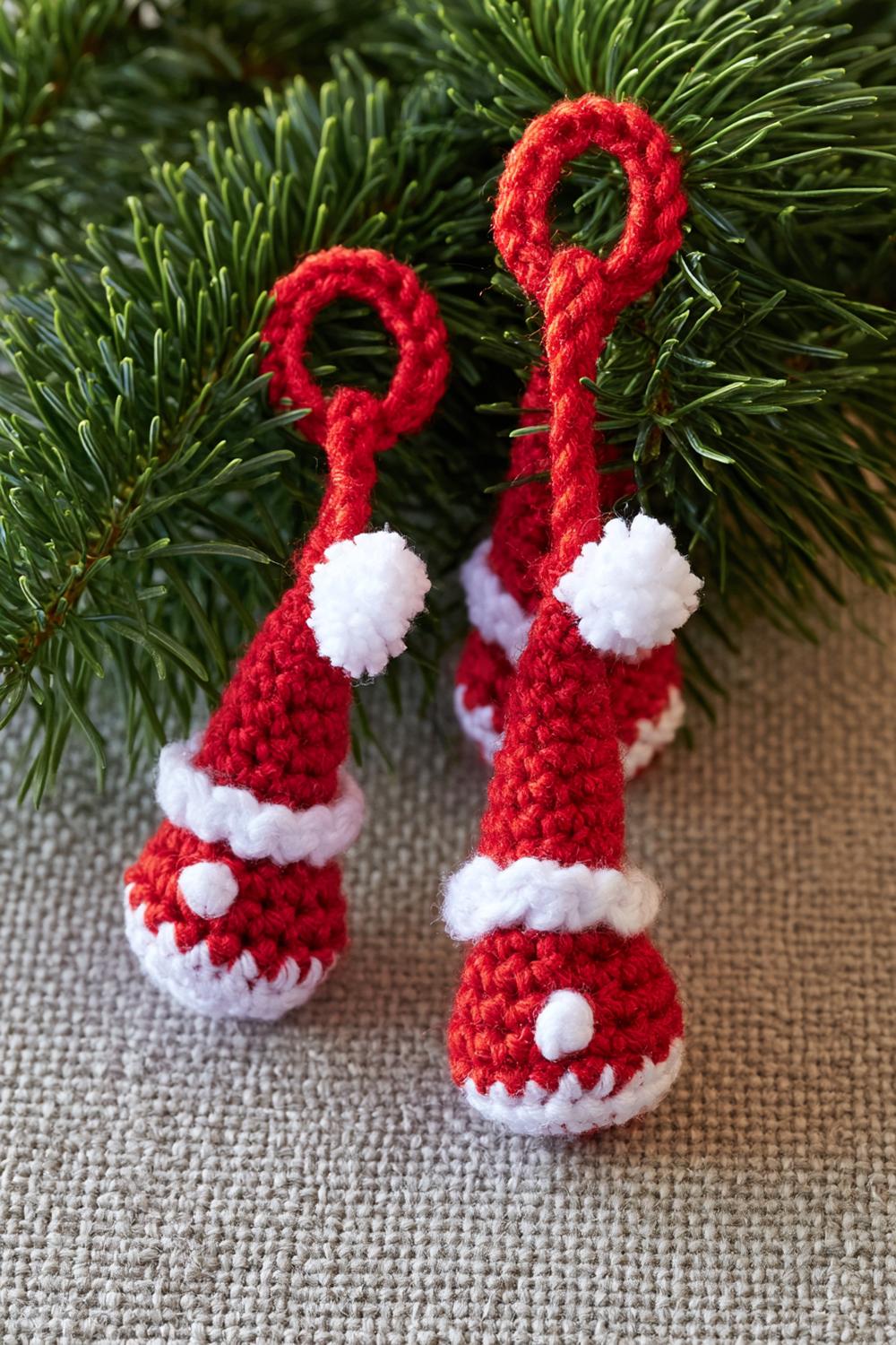 Weihnachtsmützen als Anhänger